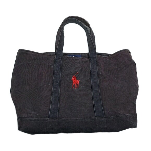 Polo Ralph Lauren Handbags - Vintage Polo Ralph Lauren Boat Tote  Canvas Heavy Duty Bag Brown Red Distressed